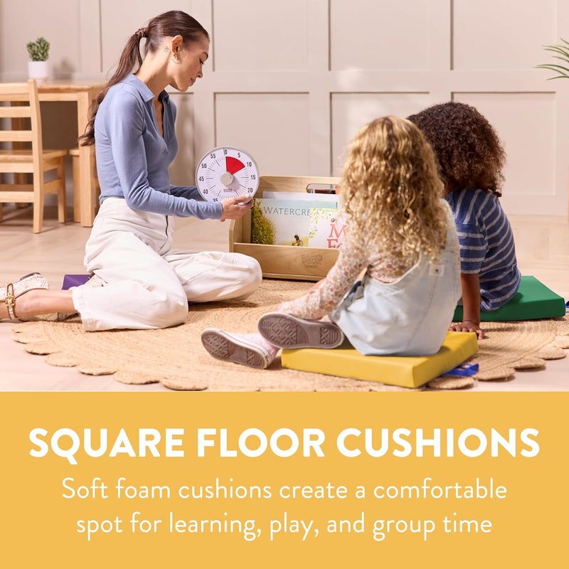 Back2School Express Store Square Floor Cushions with Handles, Flexible Seating, Assorted, 6-Piece - Image 4
